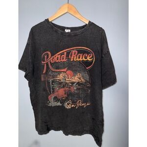 GARAGE Road Race San Diego Graphic T‎ Shirt Black Distressed Retro Size M/L